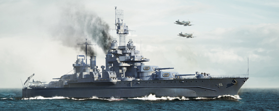 FS700055 WWII USN Colorado Class Battleship Maryland BB-46