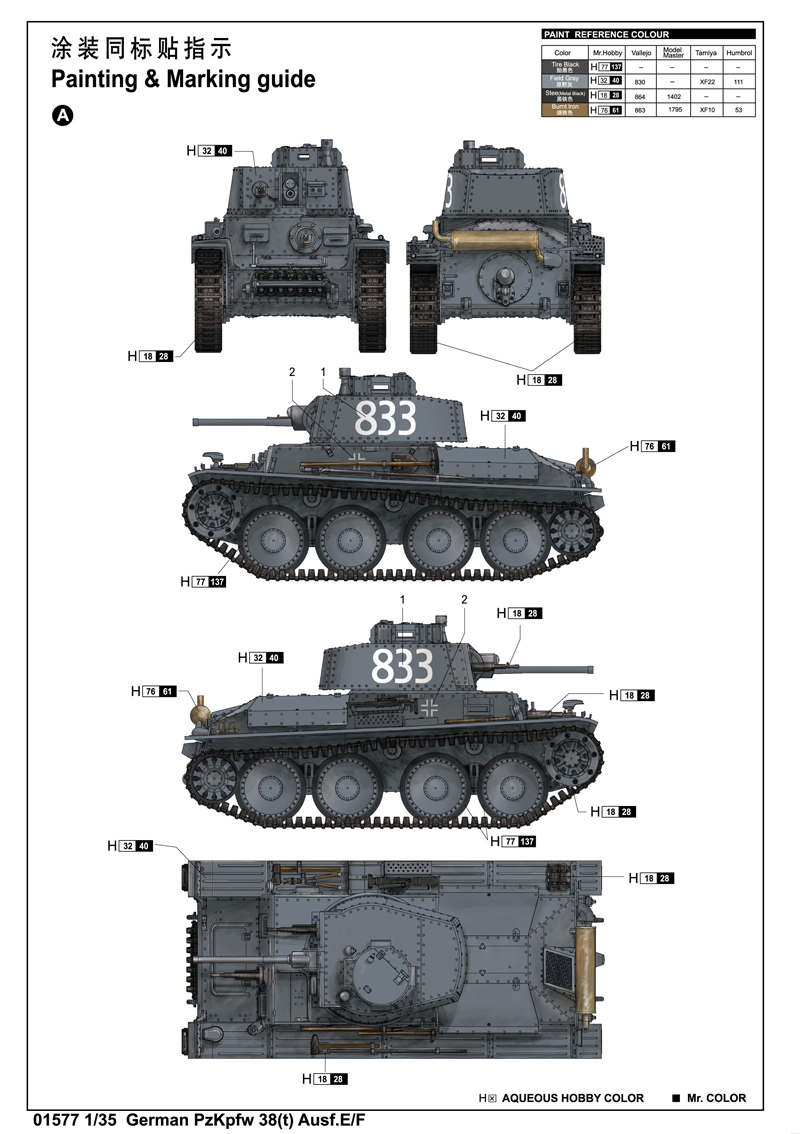 Ausf E/F 1/35 Trumpeter t Panzer 38