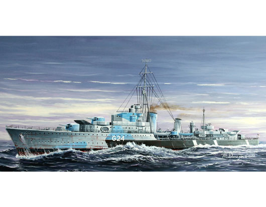 加拿大皇家海军部族级驱逐舰休伦号1944    05759