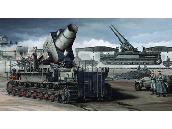 德国“卡尔” (60cm)&(54cm)自行迫击炮初期铁路运输型     00208