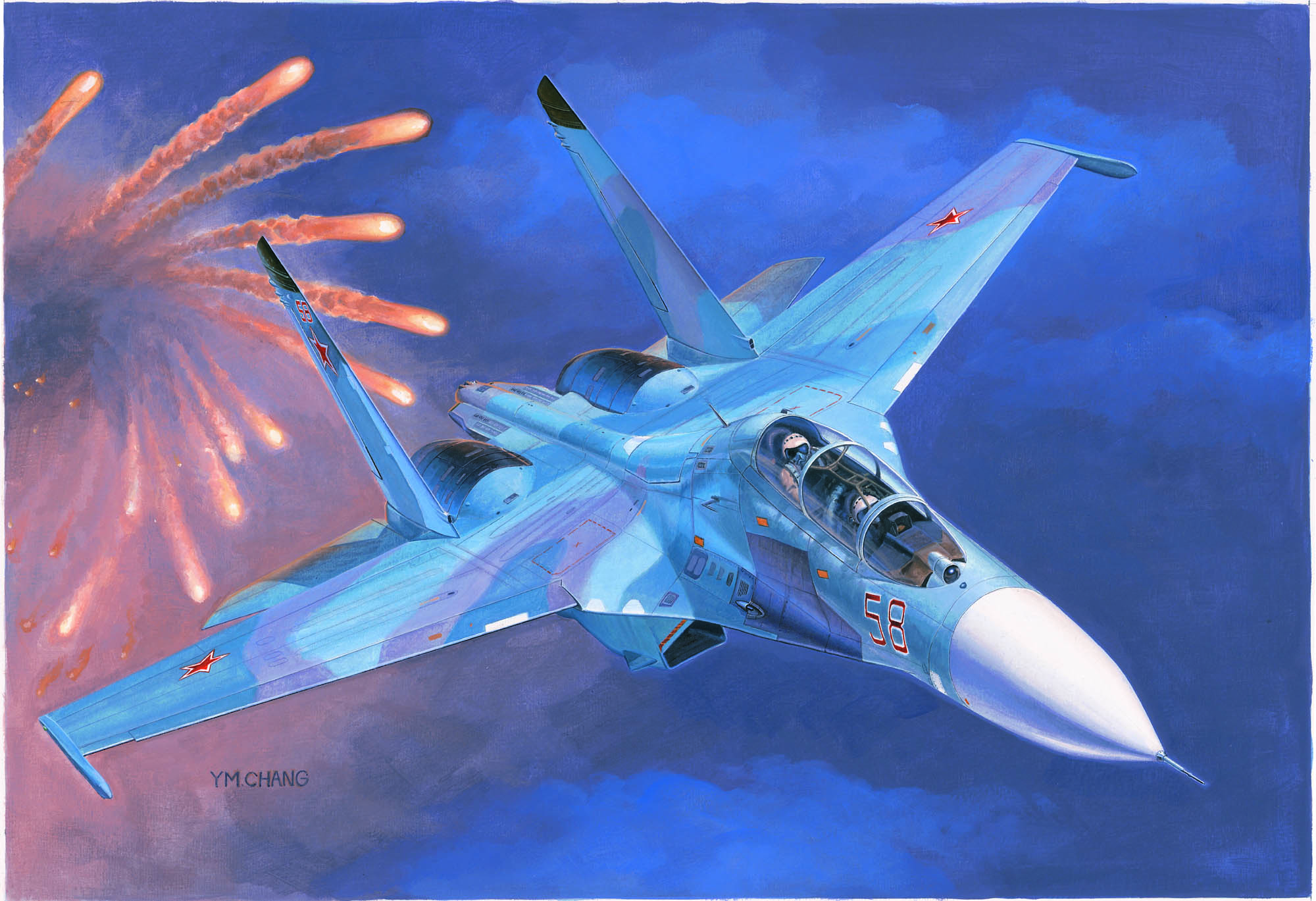 Russian Su-27UB Flanker C Fighter  01645