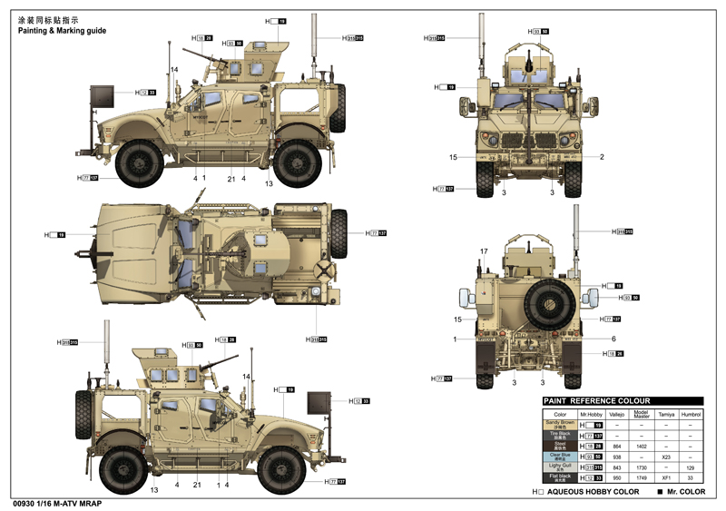 TRUMPETER SCALE MODELS 1/16 US M-ATV MRAP VEHICLE930 