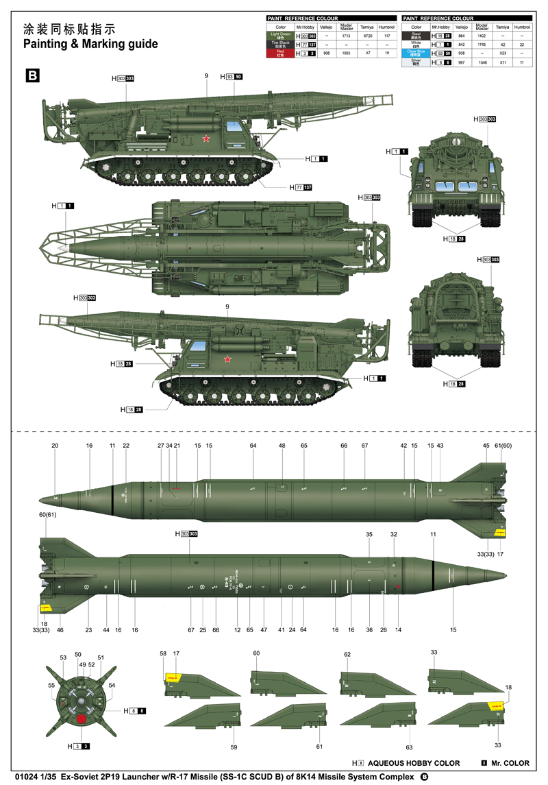 Ex-Soviet 2P19 Launcher w/R-17 Missile(SS-1C SCUD B)of 8K14