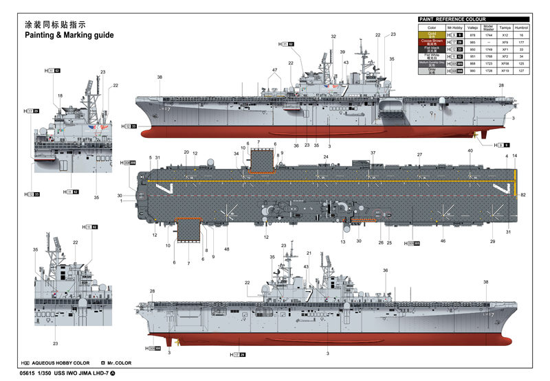USS IWO JIMA LHD-7 05615-1/350 Series-TRUMPETER（china）