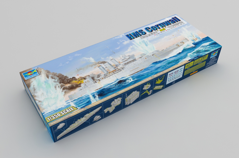Trumpeter 6734 06734- Maquette navire HMS Cornwall 1/700