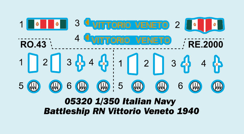 9365320 Italian Navy Battleship RN Vittorio Veneto 1940 in 1:350 Trumpeter 