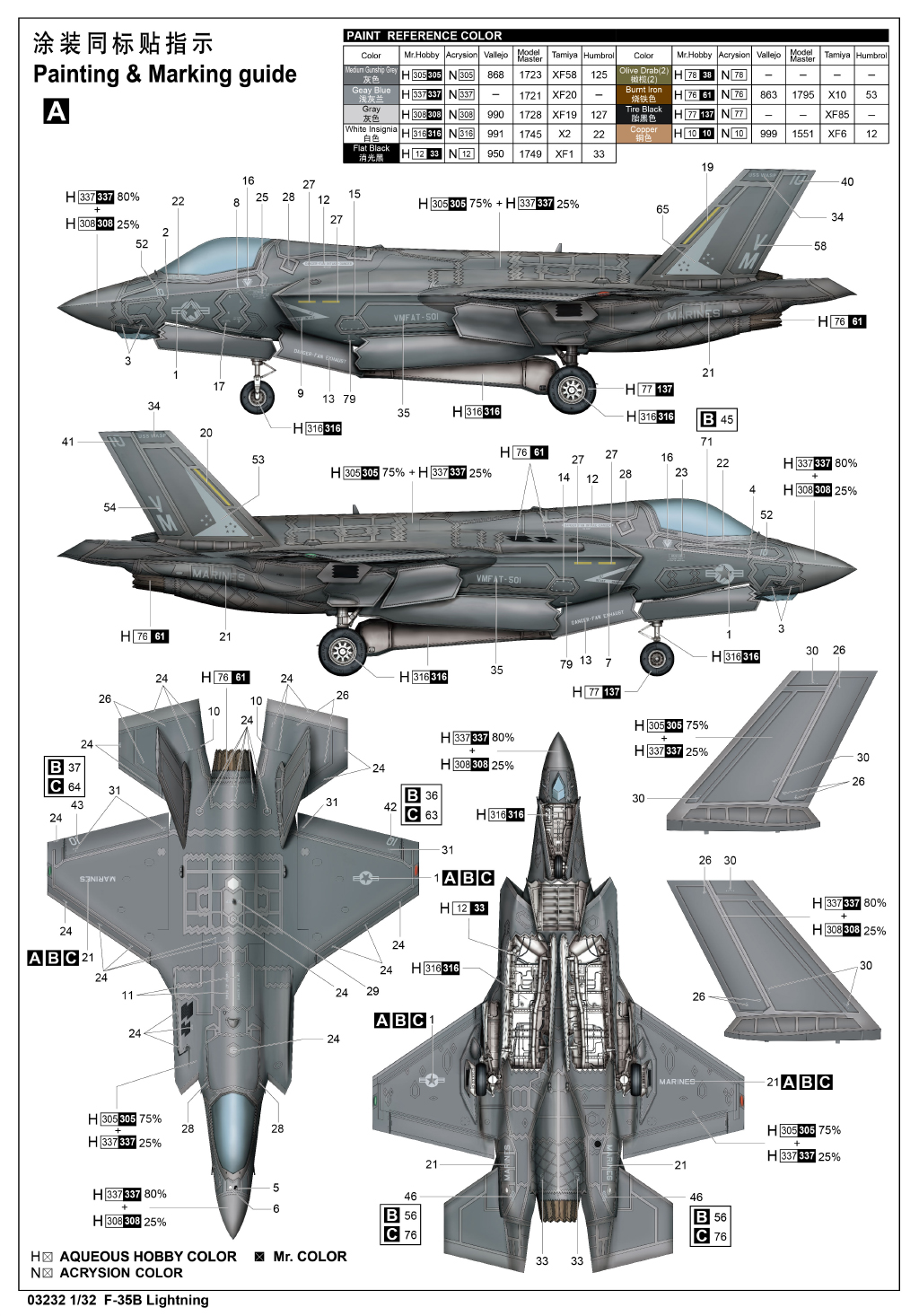 F-35B Lightning 03232-1/32 Series-TRUMPETER（china）